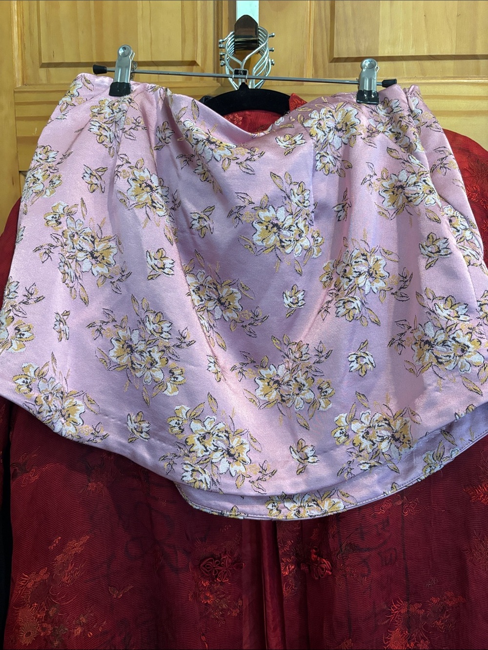 Free People Pink Floral Mini Skirt